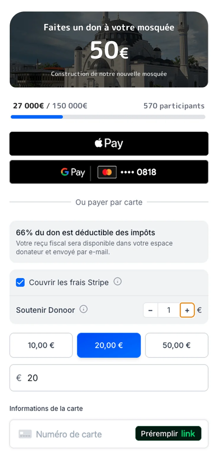 Écran paiement