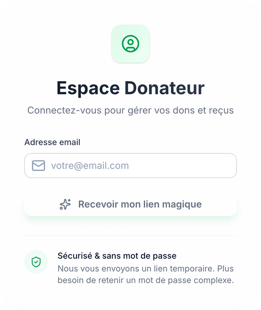 Espace donateur Donoor - Accès aux reçus fiscaux